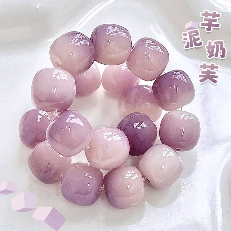 芋泥奶芙菩提手串绕指柔学生小众文玩菩提子男女念珠盘玩佛珠手链The Bodhi Bracelet Wraps Gently Around the Fingers26.6.12