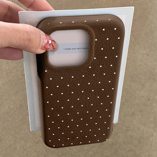 CASINGBOO -Pola titik-titik sederhana Casing HP Untuk iPhone 17 11 13 15 14 16 12 Pro MAX 14 15 16 Plus XR XS MAX 7+ 8Plus Casing ponsel anti jatuh berbahan silikon lembut bertekstur kulit imitasi