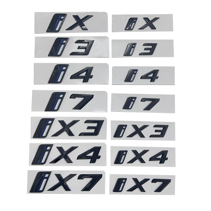 เหมาะสําหรับ BMW ด้านหลังติดฉลาก IX3 IX4 IX7 ใหม่ Energy Alphanumeric ป้ายดัดแปลงด้านหลังป้ายหางคําป