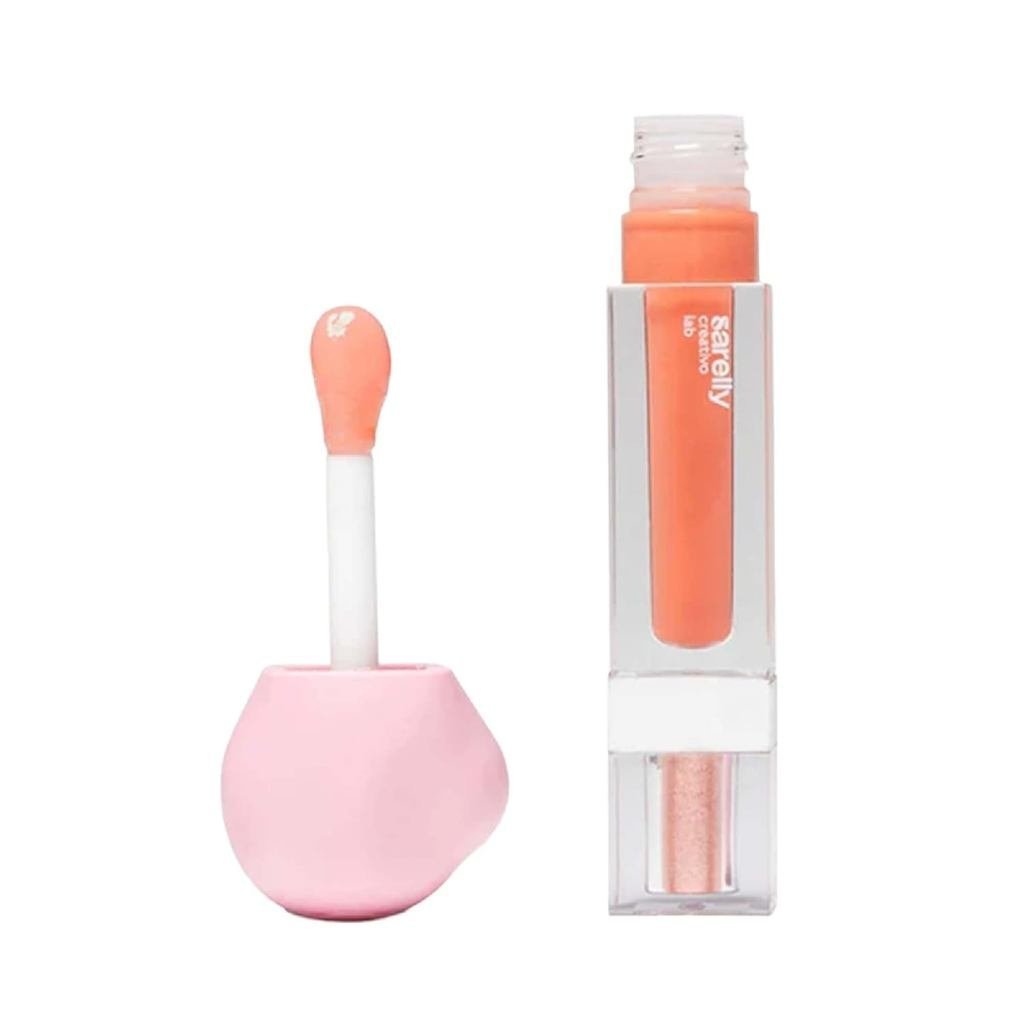 SARELLY ลิปกลอส + ชิมเมอร์, Apricot Honey Bourbon & Vermeil 24K, แต่งหน้า, Vegan Lip Shine, Sarelly 