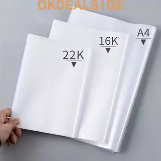 OKDEALS1QE 10 ชิ้นปกหนังสือพลาสติก,สวมใส่ปิดกาวในตัวโปร่งใส,คุณภาพสูง A4/16K/A5 กันน้ําไฟล์หนังสือฝาครอบป้องกัน