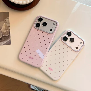 เคสโทรศัพท์ลายจุดพร้อมเคสดีไซน์หน้าต่างขนาดใหญ่สําหรับเคส iphone 13 14 15 16 17pro max