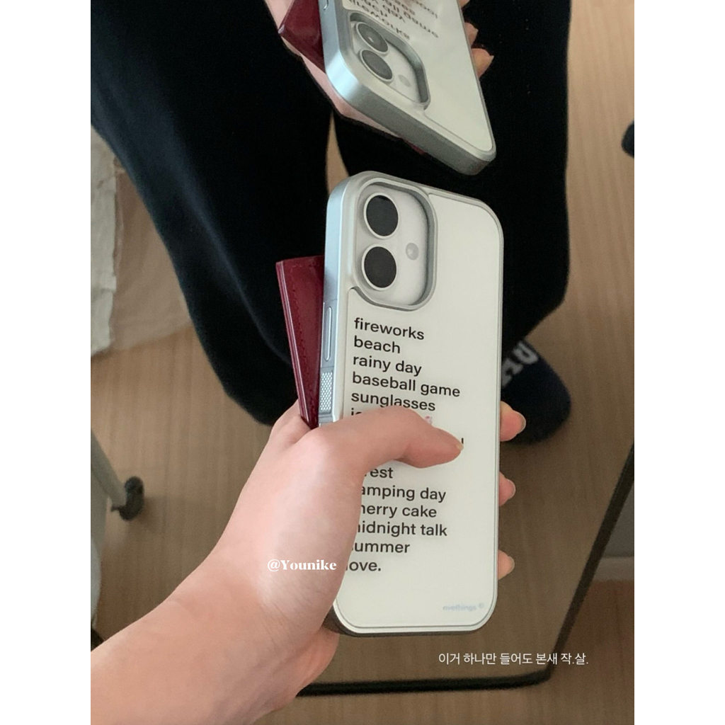 ฤดูร้อนเกาหลีหญิงหลวม Weekend คู่ภาษาอังกฤษเหมาะสําหรับ iphone17pro/17promax เคสป้องกัน Apple 16 เคสโทรศัพท์ 16promax เคสป้องกัน 15 กันกระแทก 13/14 กรณี 11/12/12promax/17air