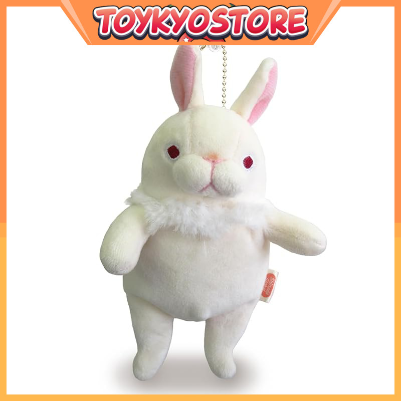 Shinada Global Mochi Series Plush Rabbit White (Mini) 7×5×14cm - Standing Ears Bunny Stuffed Animal MOUS-0088TWH [Direct from Japan]
