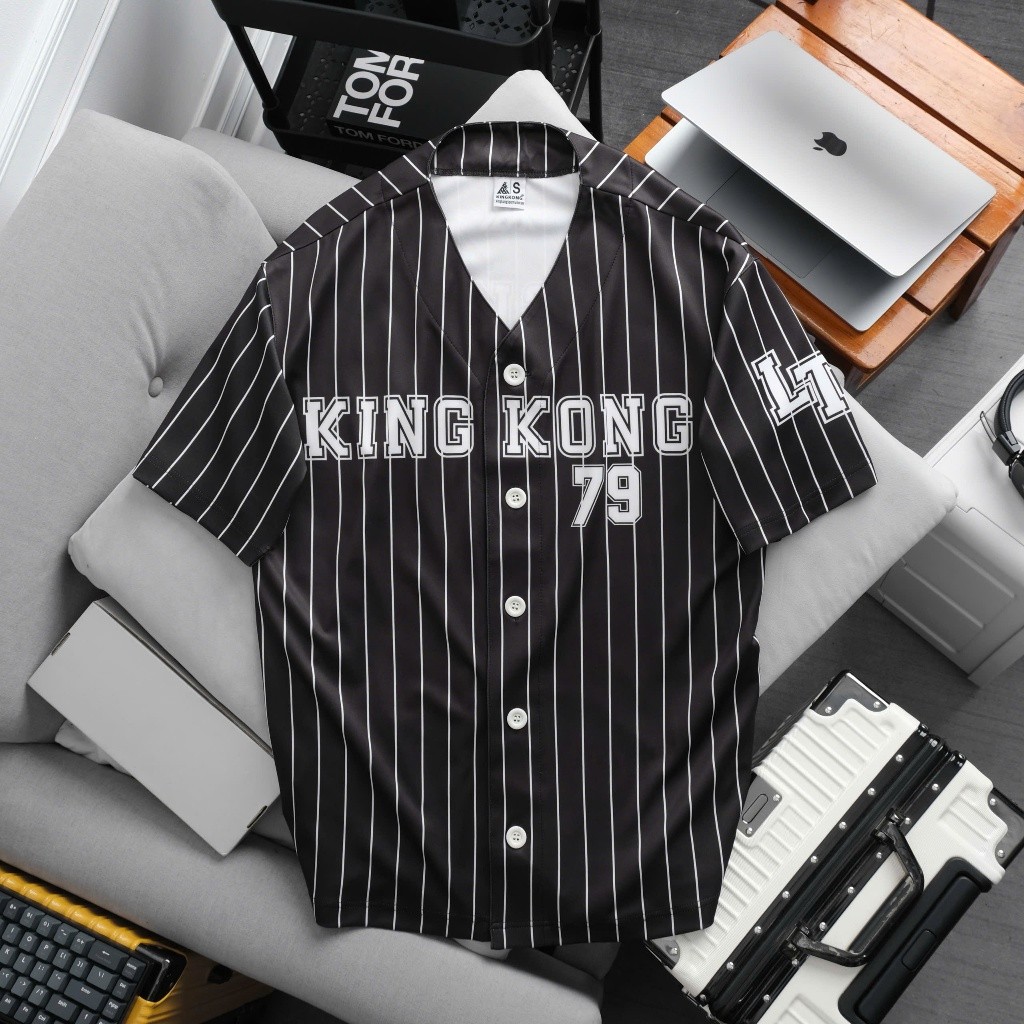 เสื้อเบสบอลลายหมากรุก King Kong No. 79 Sports - TB King Kong Sportswear