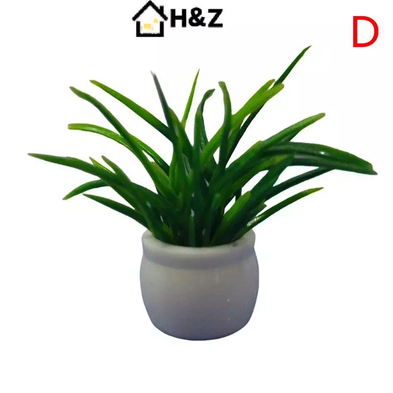 HZ 1:12 Dollhouse Miniature พืชสีเขียวในกระถาง thumbnail 10