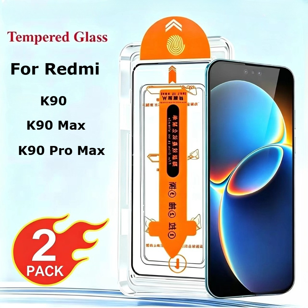 2pcs กระจกนิรภัยสําหรับ Xiaomi Redmi K90 Max/K90 Pro Max/K90Pro Max ป้องกันหน้าจอปราศจากฝุ่นติดตั้ง