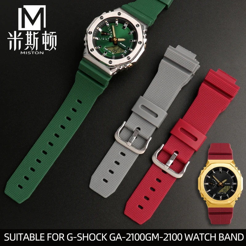 สําหรับ G-SHOCK 5611 ga2100 สายยาง CasiOak GA-2100/2110 GM-2100 นาฬิกาซิลิโคนผู้ชายและผู้หญิงสร้อยข้