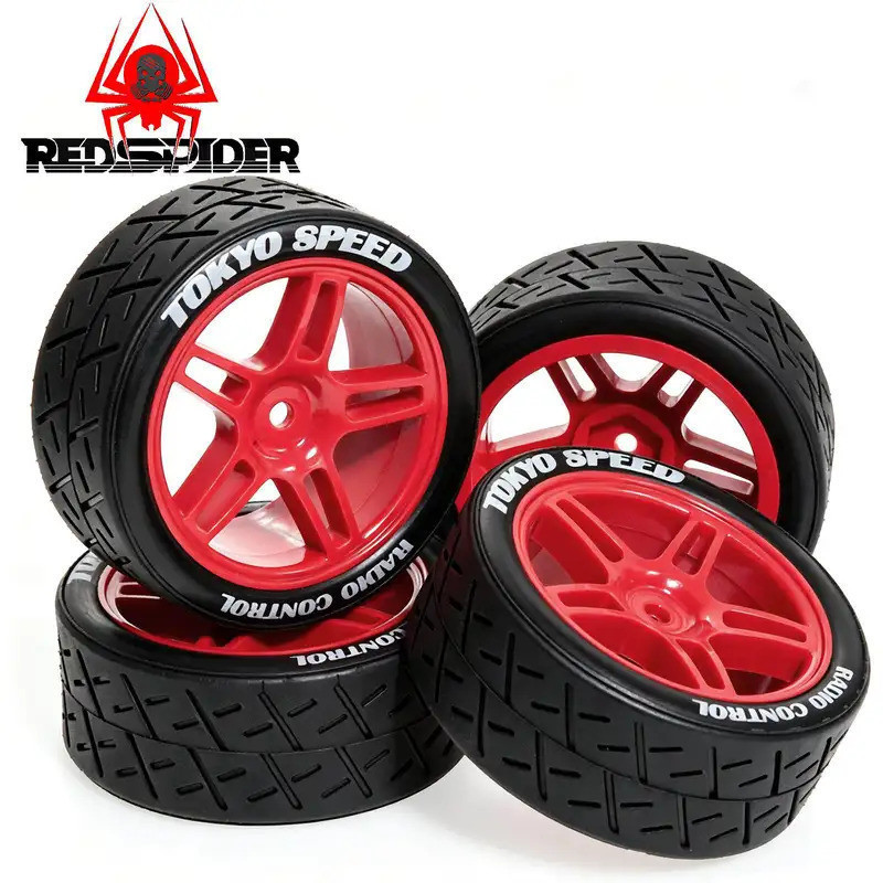 4pcs 65mm 1/10 Hard Drift ยาง Tyre ล้อสําหรับ Tamiya TT01 TT02 XV01 PTG-2 Kyosho HPI HSP RC Drift รถบน Road Touring Racing รถ Mugen Sakura 10303