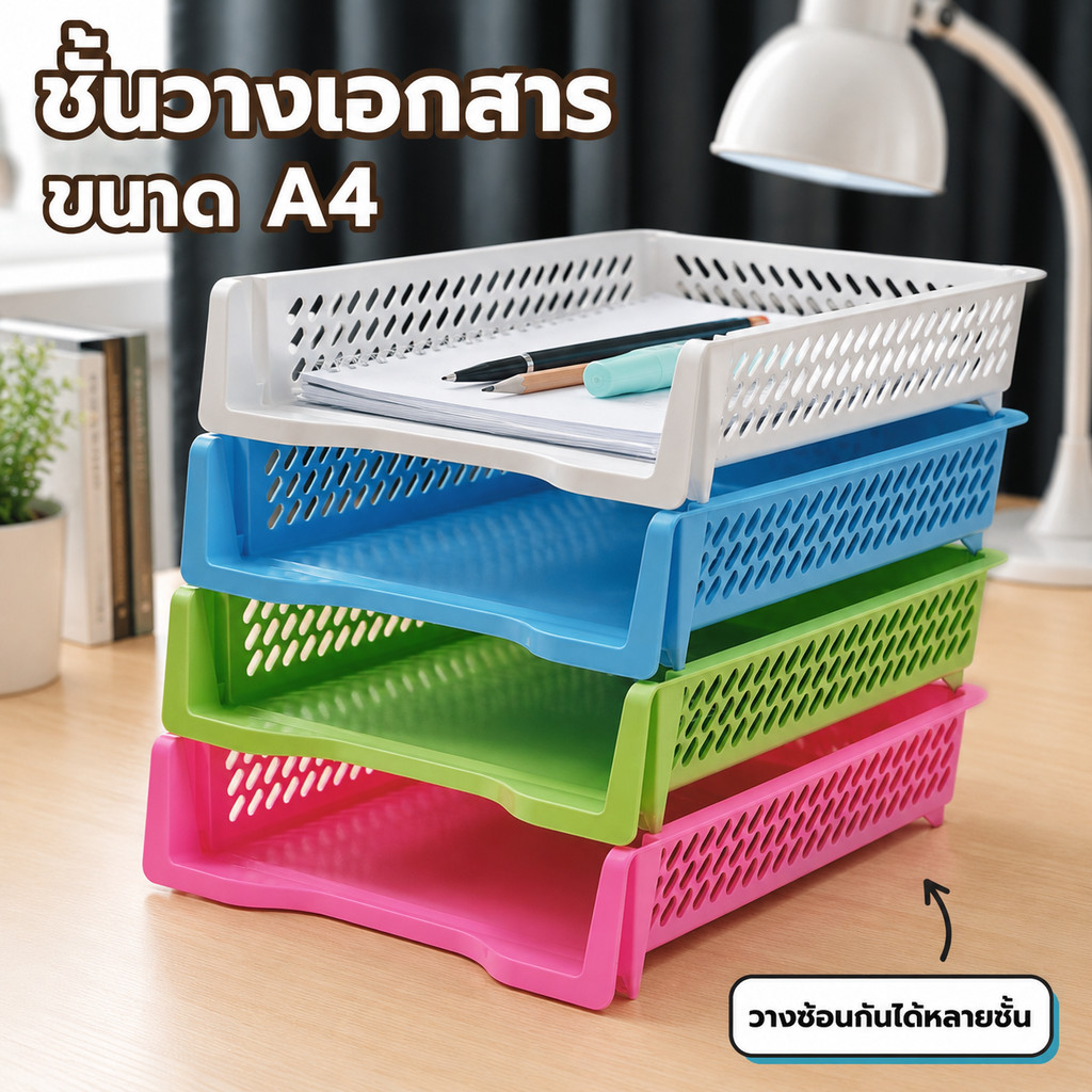[ได้ 3 ชั้น] วางเอกสาร ถาดเก็บเอกสาร A4 รุ่น K-617