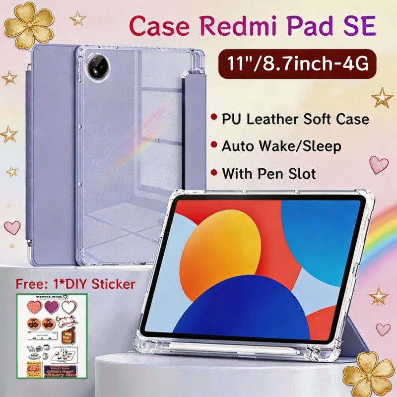 เคส Redmi Pad SE 8.7 นิ้วพร้อมช่องเสียบปากกาแม่เหล็กป้องกัน Xiaomi Redmi Pad SE 11 นิ้วเคส Redmi Pad