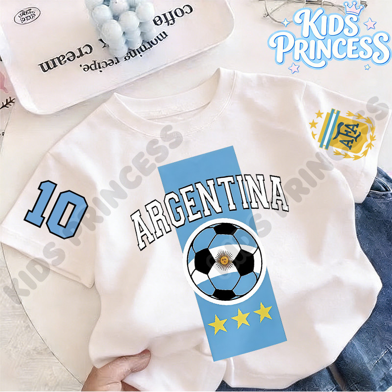 COD KIDS PRINCESS 2026 world cup jersey เสื้อแข่ง kids fashion เสื้อเชิ้ตเด็ก เสื้อแขนสั้นเด็ก ทรงหลวม ใส่สบาย W194