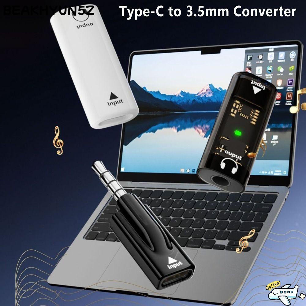 BEAKHYUN5Z อะแดปเตอร์เสียง, ชายหญิงไม่มีดีเลย์ USB Type-C ถึง 3.5 มม., Universal HiFi DAC Plug and Play USB-C ถึง AUX Connector เกมคาราโอเกะ