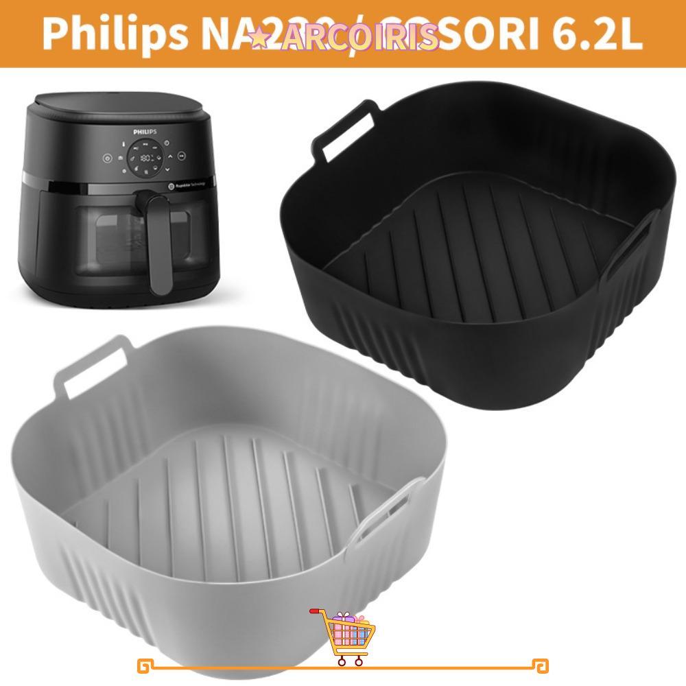 ARCOIRIS Air Fryer Mold,แถบกรองน้ํามันแบบใช้ซ้ําได้,ซิลิโคนทนทาน 6.2L Air Fryer Baking PanสําหรับPhi