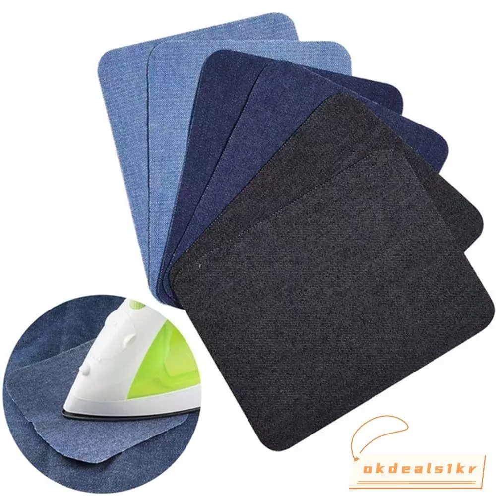 IOKDEALS1 4/12PCS ผ้า Patch ซ่อมกางเกง Applique กางเกงยีนส์ DIY