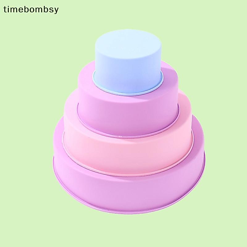 (time) 1 PC รอบรูปร่างแม่พิมพ์ซิลิโคนเค้กขนาดเล็กถาดอบ DIY Mousse Fondant กระบอก Mould สําหรับขนมเยลลี่ครัวเครื่องมือ (TH)