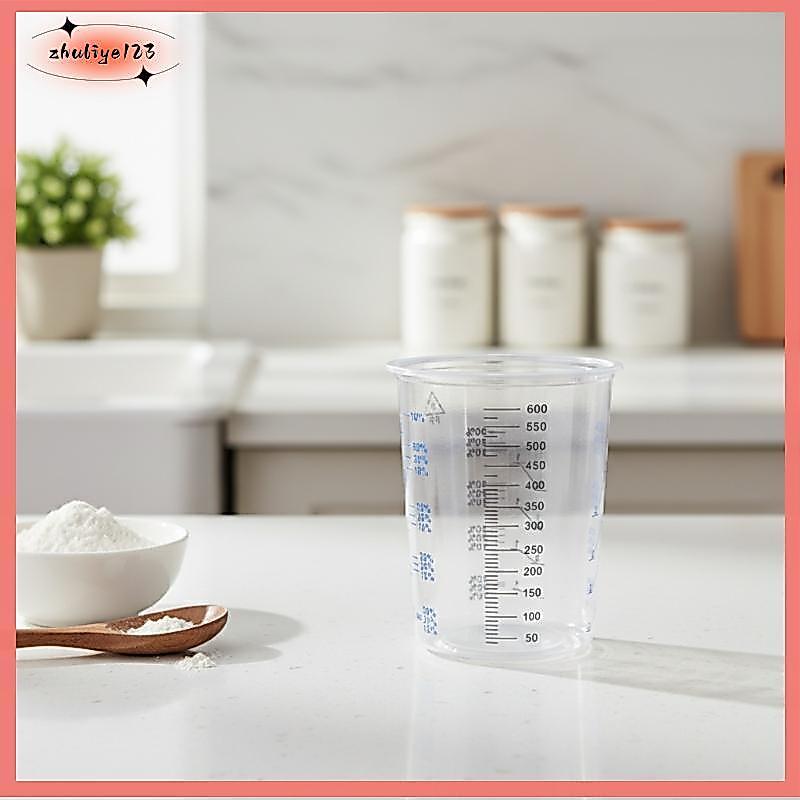<zhuliye123> ถ้วยผสมสี 50 ชิ้น Pa 600 มิลลิลิตรพลาสติกสอบเทียบวัดหม้อสําหรับรถยนต์ Body Shop Home Pa