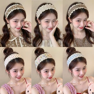 ผมโพสต์แถบคาดศีรษะแฟชั่นเกาหลีดอกไม้ Velcro Fluffy Wash Face แถบคาดศีรษะผมสติกเกอร์ Hairband อุปกรณ์เสริมผม