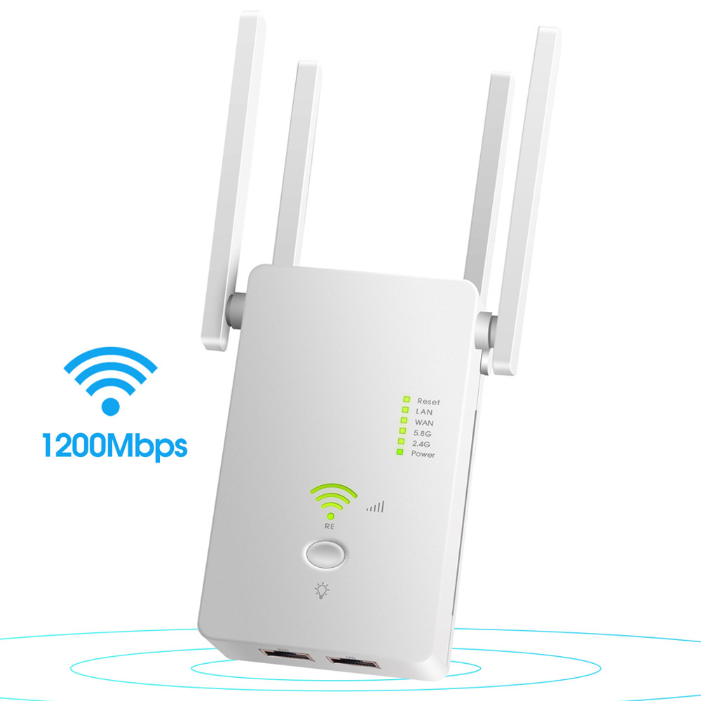 AC1200 ไร้สาย 5G WiFi Extender/เราเตอร์/AP Dual Band Repeater Booster สัญญาณ 802.11AC ยาว 1200Mbps W