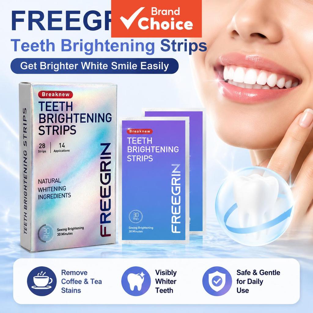 FREEGRIN แผ่นแปะฟันขาวสูตรธรรมชาติ ไม่ก่อให้เกิดอาการเสียวฟัน 7/14/21 คู่