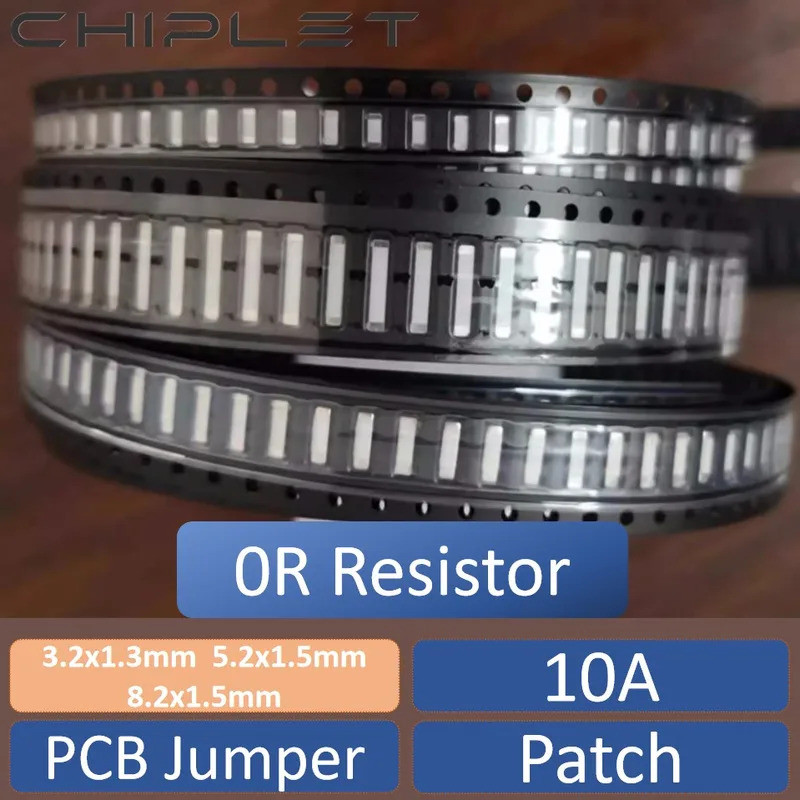 200pcs PCB Jumper Resistor 0R 10A PCB Patch Resistance SMD ลูกไม้ 3.2x1.3 มม. 5.2x1.5 มม.8.2x1.5 มม.