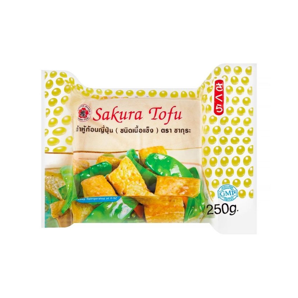 ซากุระ เต้าหู้ก้อนเนื้อแข็ง Sakura Firm Tofu 250g.