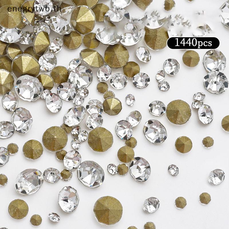 HB & ผม 1440 ชิ้น Glitter คริสตัล Clear Rhinestones Non Hotfix FlatBa Strass เย็บ/ผ้า/เล็บ Rhinestones ตกแต่ง TH