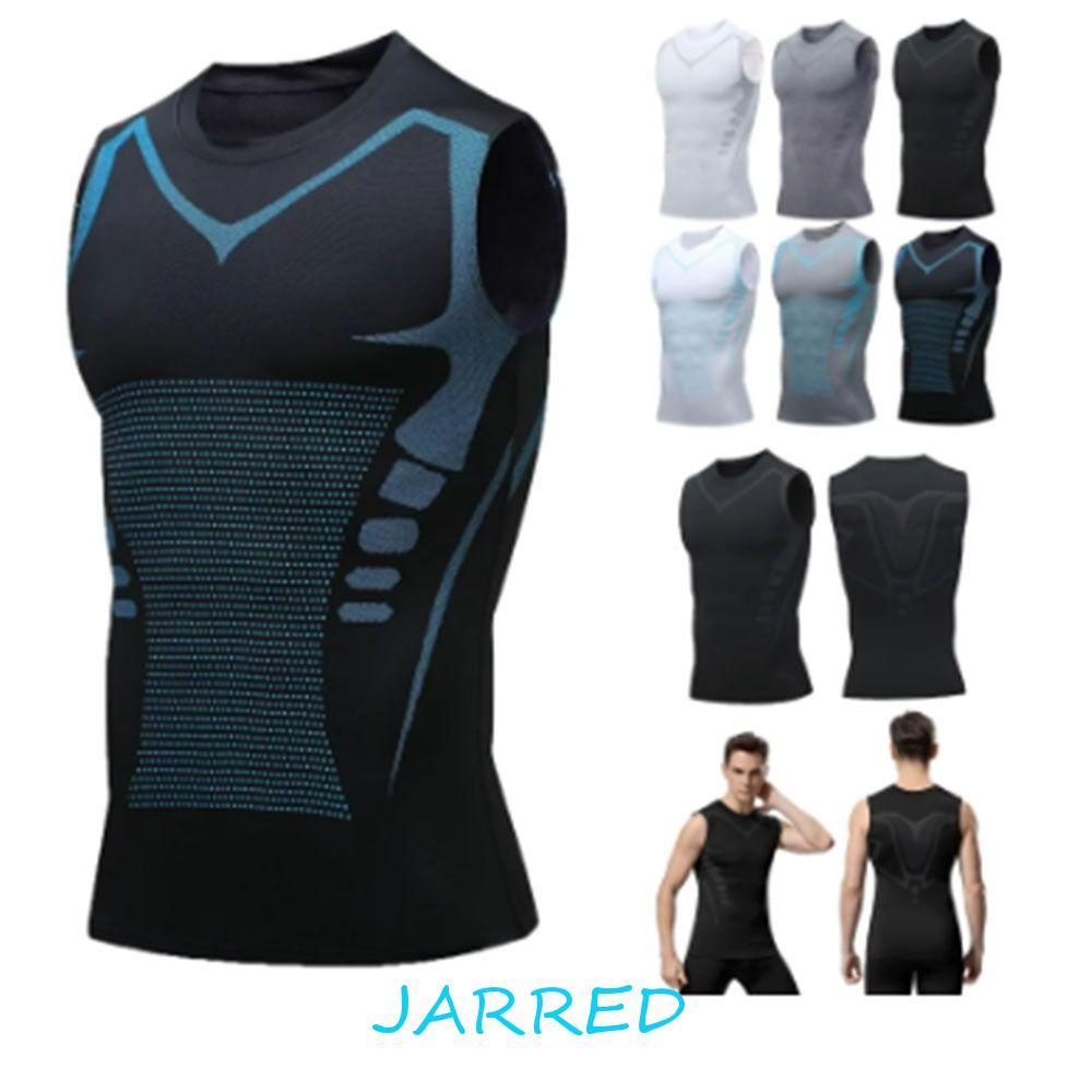 JARRED Ionic Shaping Vest, Quick-Dry Compression Men Ice-Silk Slimming Vest, Elastic Vest Body Shape Breathable Top Tummy Control Sleeves เสื้อเสื้อกล้ามบาสเกตบอลรถไฟ