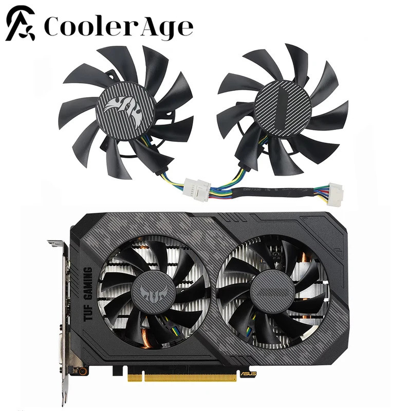 RTX2060 GTX1660 GTX1650 พัดลมการ์ดสําหรับ ASUS TUF Gaming GTX 1650 1660 Super RTX 2060 กราฟิกการ์ด F