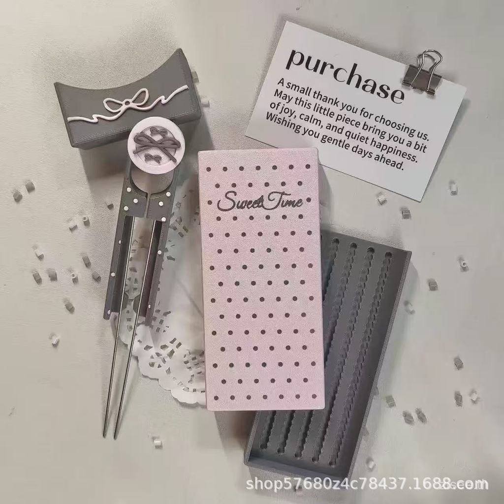 Polka Dot Dot Doudou เข็มปากกา 2.6 มม.ชุดเครื่องมือเดี่ยวเข็มคู่ Doudou พลั่วยืน Bean กล่อง Handmade Artifact ขนาดเล็ก Doudou ปากกา