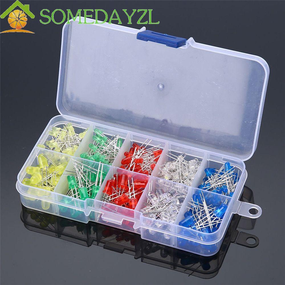 SOMEDAYZL 200 ชิ้น LED Diode Kit สีเขียว Emitting Diodes พร้อมกล่อง DIY ชุดหลอดไฟ Ultra Bright 5 มิลลิเมตร