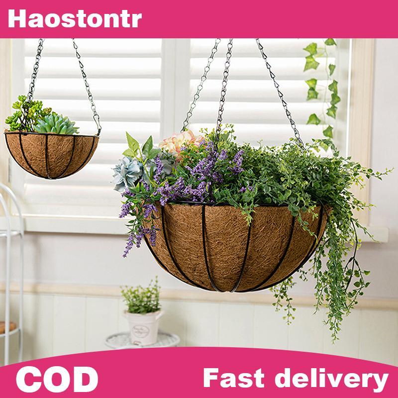 Haostontr ธรรมชาติมะพร้าวเส้นใย Liners Thi มะพร้าวสําหรับ Garden Planters รอบแขวนตะกร้าปลูก Liners เ