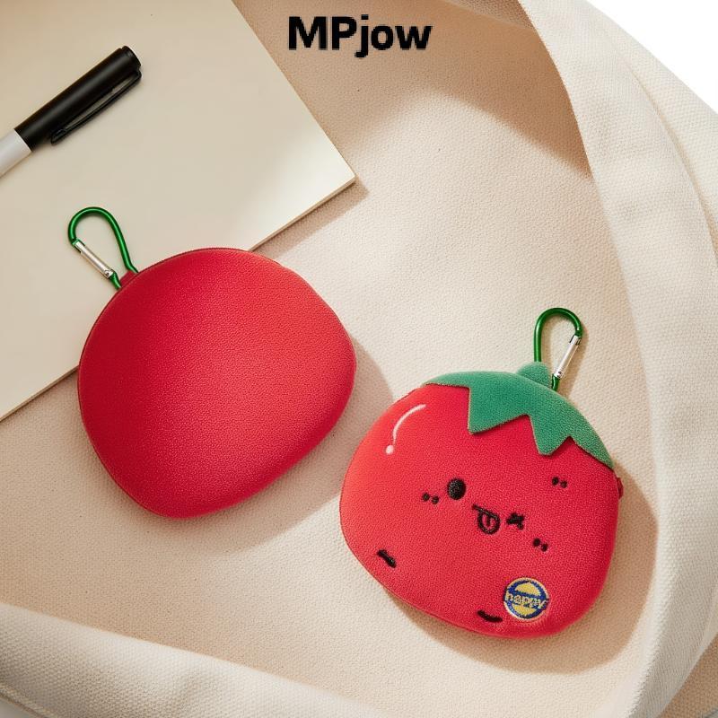 MPJow ตุ๊กตามะเขือเทศการ์ตูน กระเป๋าใส่เหรียญจี้น่ารัก พกพาได้ พร้อมแขวนเครื่องประดับ อุปกรณ์ตกแต่ง ของขวัญ