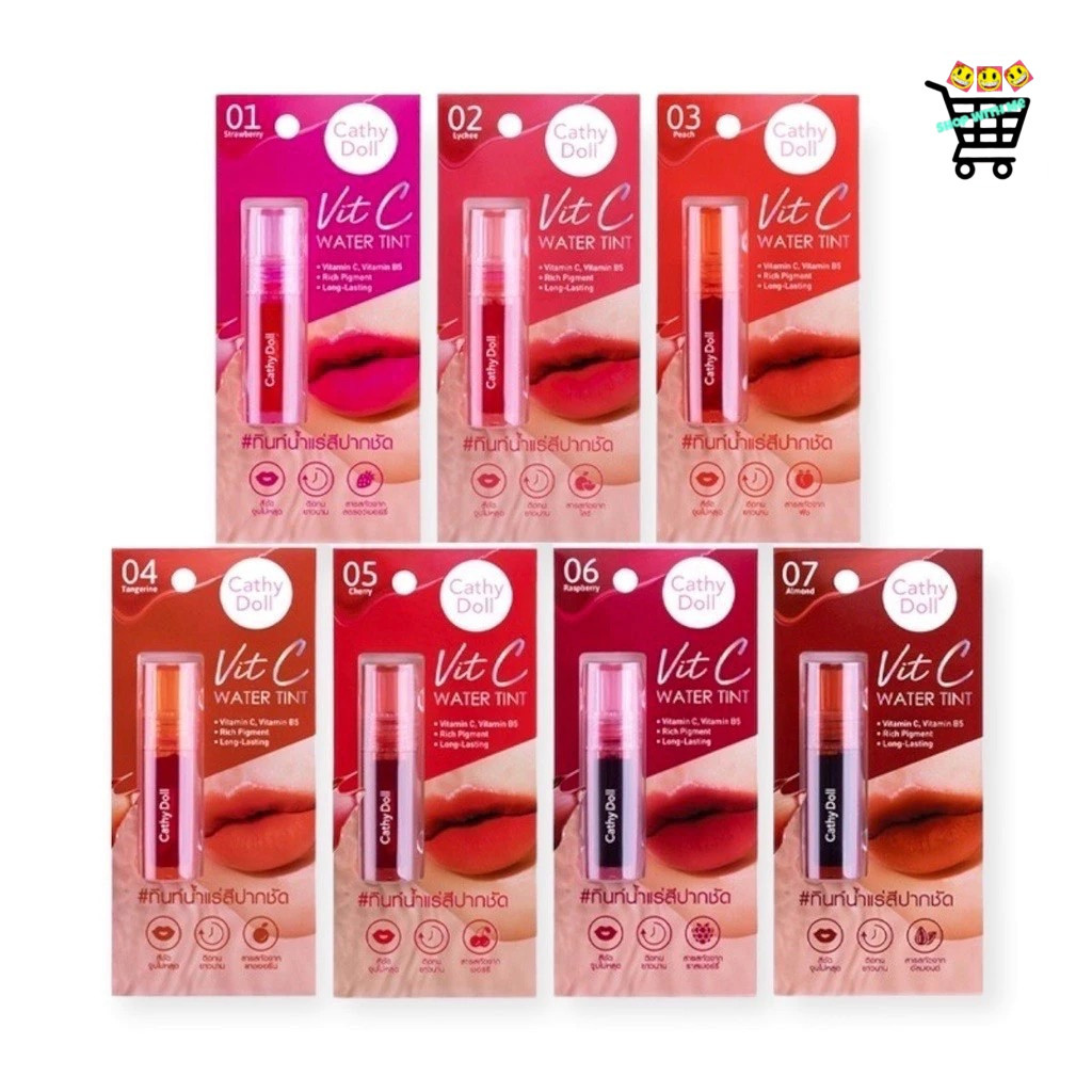 สมายด์ขายถูก Cathy doll ลิปทินท์น้ำแร่ สีปากชัด !! Vit C water tint 2.7 g