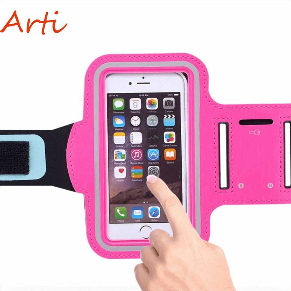 กระเป๋าใส่โทรศัพท์สําหรับวิ่งพร้อมซิปและที่วางโทรศัพท์สากล ปลอกแขนยิม