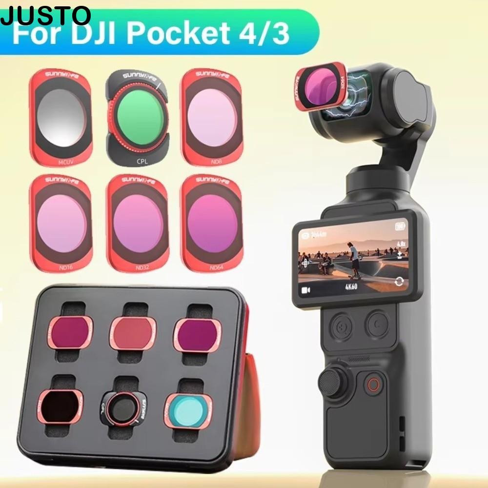 JUSTO ตัวกรองเลนส์, กระจกออปติคอลปรับตัวกรองชุด, MCUV/CPL ND8 ND16 ND32 ND64 เลนส์สําหรับ DJI Osmo ก