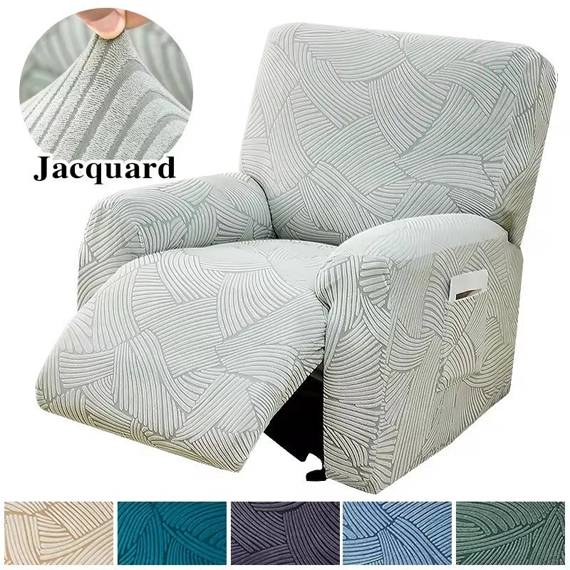 4 ชิ้น/เซ็ต Jacquard Recliner ผ้าคลุมโซฟายืดหยุ่น Lazy Boy Relax Armchair Cover