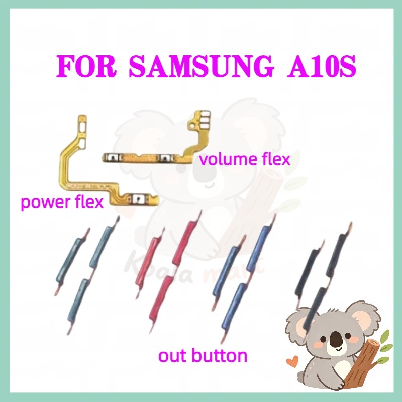 สําหรับ Samsung Galaxy A10S โทรศัพท์สวิทช์ Key Power On Off Volume up down ปุ่มด้านข้างปุ่ม Flex เปลี่ยน