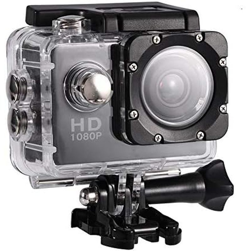 ชุดกล้องแอคชั่นแคมเมรา 1080P 12MP 30m กล้องวีดีโอกีฬากลางแจ้ง USB 2.0 ใต้น้ํา Cam Full LCD Mini Camc