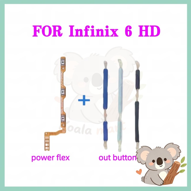 สําหรับ Infinix 6HD/ X6512 โทรศัพท์สวิทช์ Key Power On Off Volume up down ปุ่มด้านข้างปุ่ม Flex เปลี่ยน