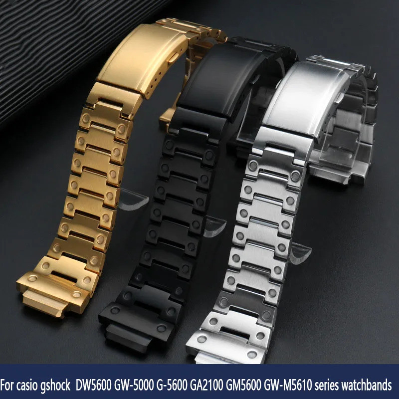 สําหรับ casio gshock GW-M5610 DW5600 GA2100 GM5600 GM2100 GW-5000 G-5600 สายนาฬิกาสายเหล็กที่เป็นของ