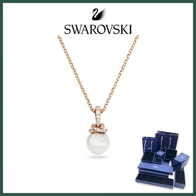 Swarovski ORIGINALLY สร้อยคอมุกหรูหราระดับไฮเอนด์ของผู้หญิง DMP9