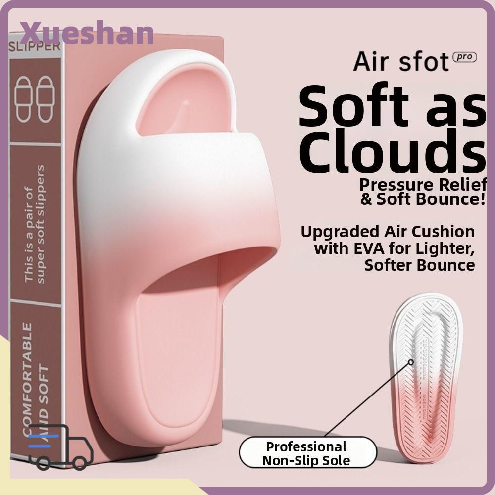 XUEXII รองเท้าแตะหนาSoled,นุ่มสบาย Eva รองเท้าแตะกันลื่น,อเนกประสงค์ไล่ระดับสีรองเท้าแตะห้องน้ําระบายอากาศผู้ชายและผู้หญิง