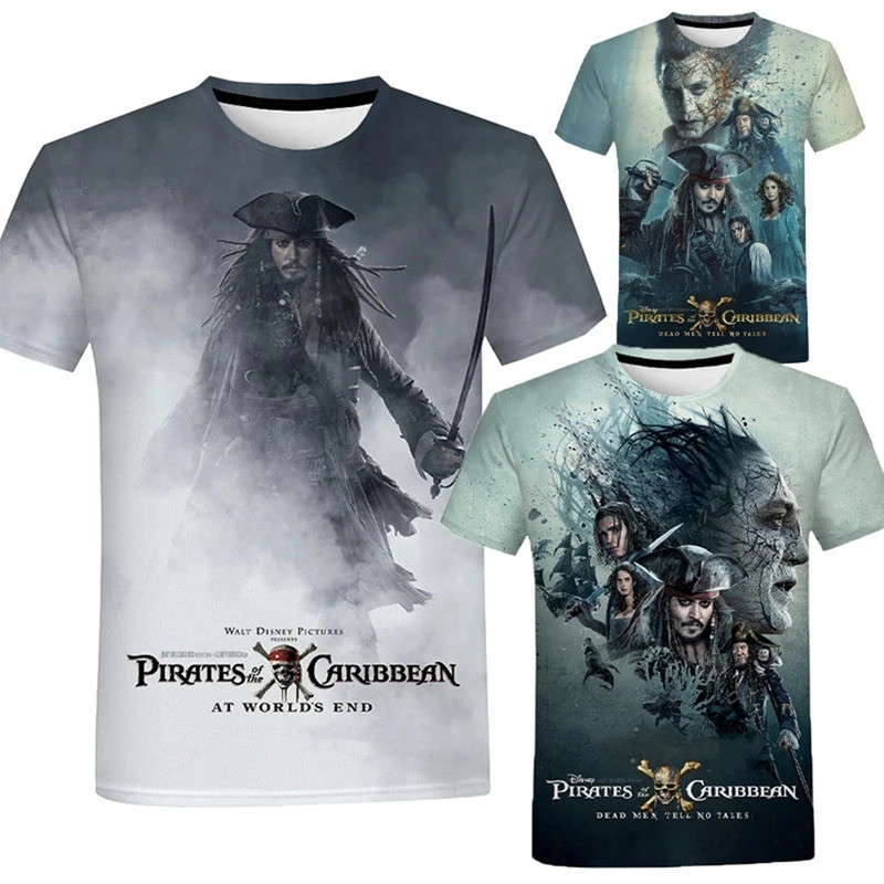 แฟชั่นฤดูร้อน Caribbean Pirates 3D พิมพ์แฟชั่นผู้ชายและผู้หญิง Casual Fun Street Wear เสื้อยืดแขนสั้