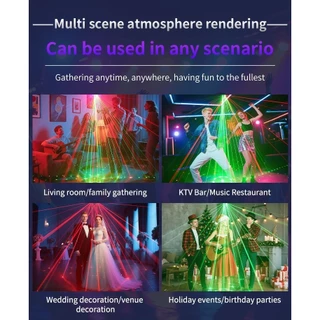 【COD】ใหม่ล่าสุดปาร์ตี้ไฟบรรยากาศแสงสีแดงสีฟ้าระเบิดแฟลชเลเซอร์ไฟปาร์ตี้บ้าน KTV Spotlight การเชื่อมต่อบลูทู Party Light