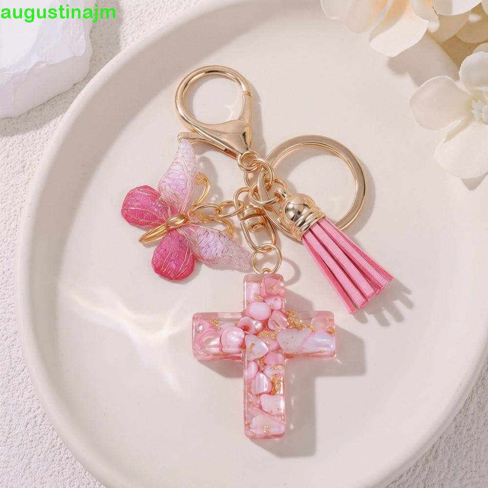 AUGUSTINAJM พวงกุญแจจี้ไม้กางเขน เรซิ่น