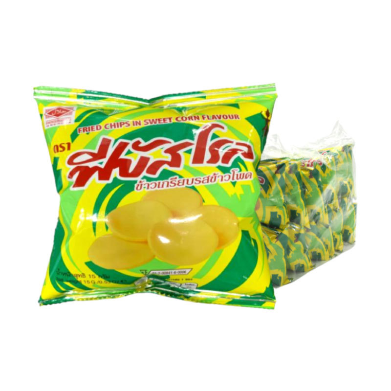 ฟีบัสโรล ข้าวเกรียบข้าวโพด 10 ก. x 12 (PHAEBUS ROLL Fried Chips Corn Flavor 10 g x 12) โปโลแมน POLOMAN