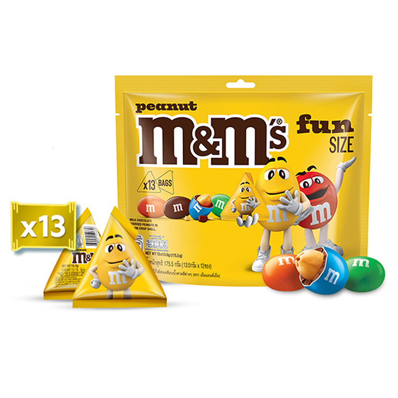 เอ็มแอนด์เอ็มช็อกโกแลตผสมถั่ว 175.5กรัม M&M Peanut Chocolate 175.5g. [หมายเลขบาร์โค้ด 6914973205338 ]