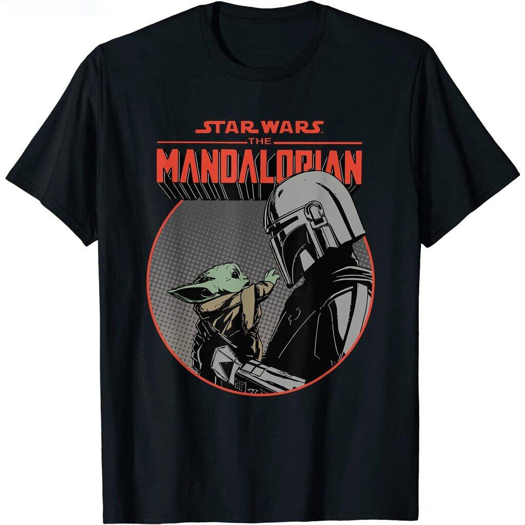 เสื้อยืด StarWars The Mandalorian Child ลายกราฟฟิกเรโทรฤดูร้อนคอกลมแขนสั้นผ้าฝ้ายแท้ขนาด S-5XL สำหรับผู้ชายและผู้หญิง