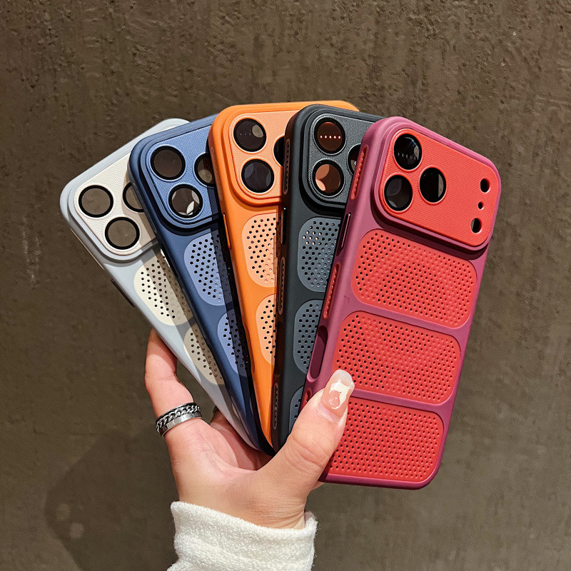 PC การกระจายความร้อนเคสโทรศัพท์แม่เหล็กพร้อมช่องระบายอากาศรังผึ้งสําหรับ iPhone 17 16 15 14 13 12 Pro Max Plus กันกระแทก
